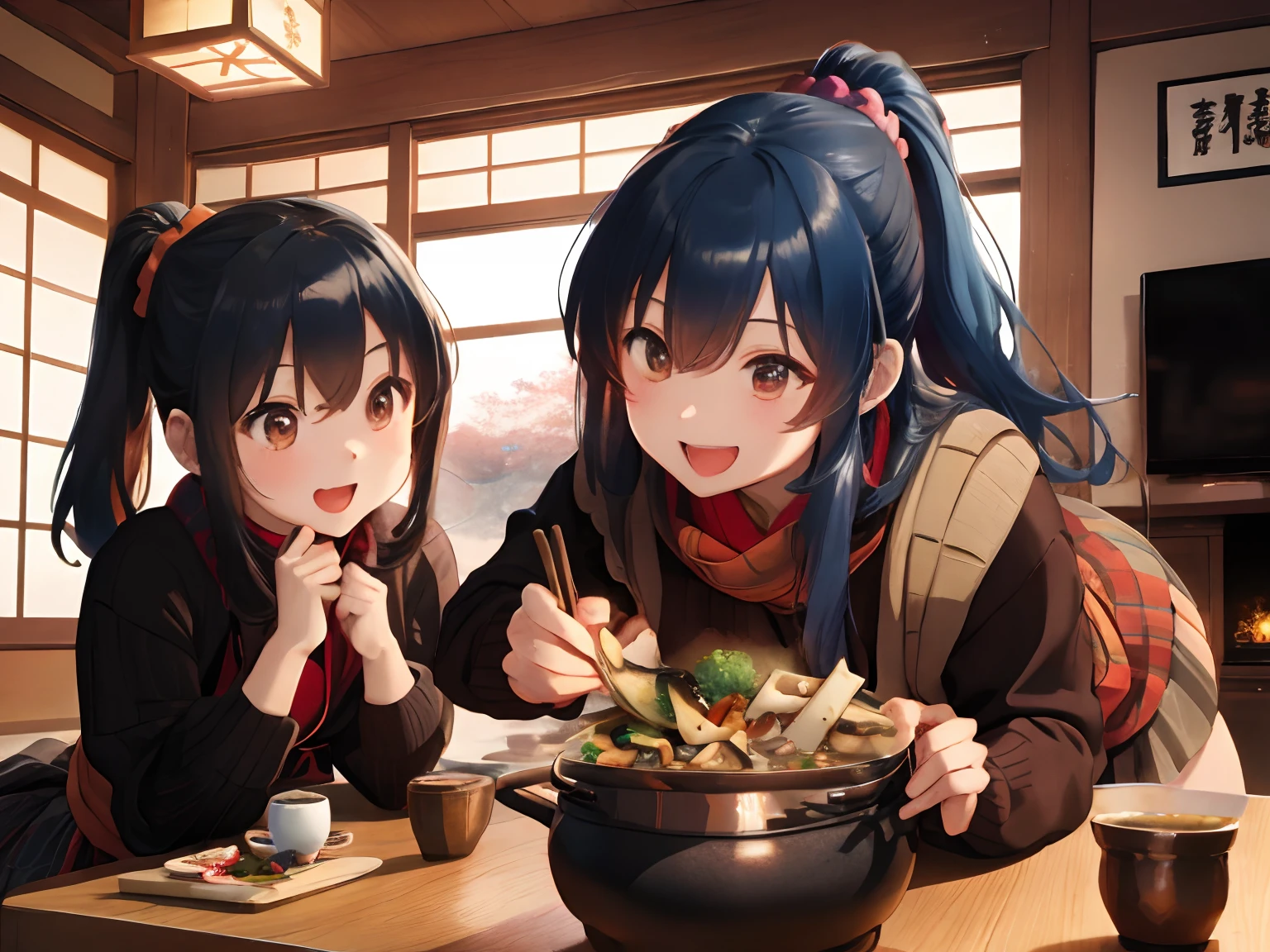 A pot full of vegetables,Chou,ginseng,mushroom,tofu,