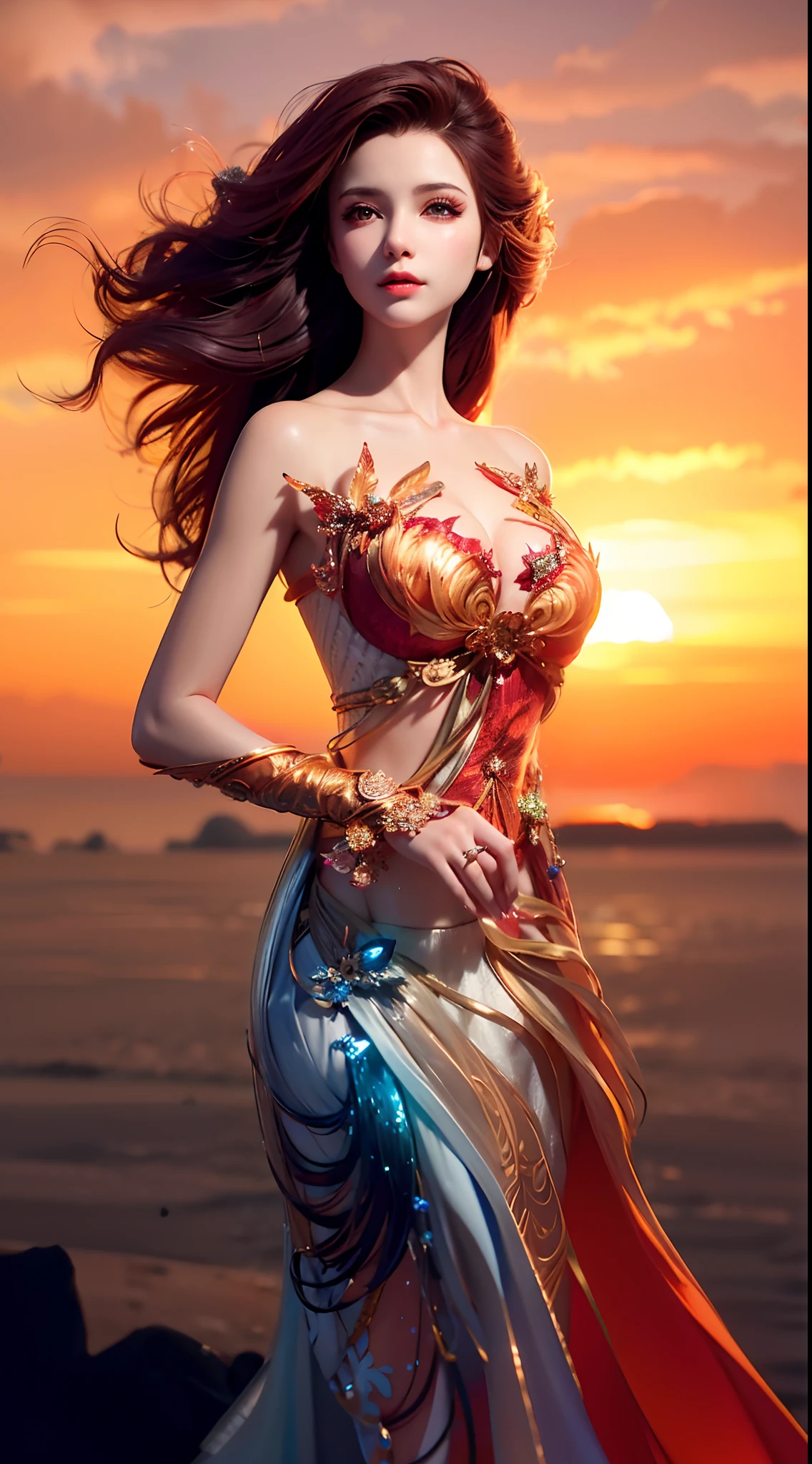 4K resolution,8K resolution,beautiful,Highest quality,Absolutely wonderful,Very detailed,Ultra-high resolution,masterpiece,(Realistic:1.5),(Realistic:1.5),Increased depth of field,Cinematic Light,
One elegant mature woman,
Long black hair,精巧なディテールのbeautiful顔,Face with a gentle expression,Transparent white skin,Very sensitive skin,Great proportions,Glamorous Body,Anatomically correct body,
Elegant high leg swimsuit,ornate designs,Gorgeous and detailed pattern,Beautifully detailed pattern,Detailed cloth texture,Decorated with lavish jewellery,
Seaside landscape at dusk,Dark clouds and a gloomy sky,delay々A desolate sandy beach that continues,Deserted beach,Dark sea surface,
(Dramatic Angle:1.5),