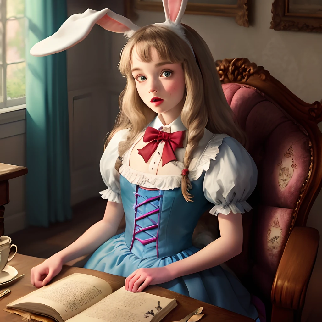 Alice in wonderland with the rabbit nasty