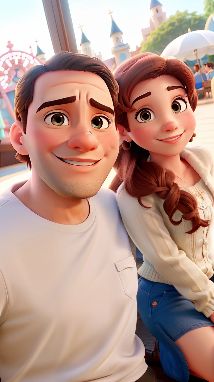 Casal feliz igual filme da Disney amor, tenta fazer parecido com nossa foto
