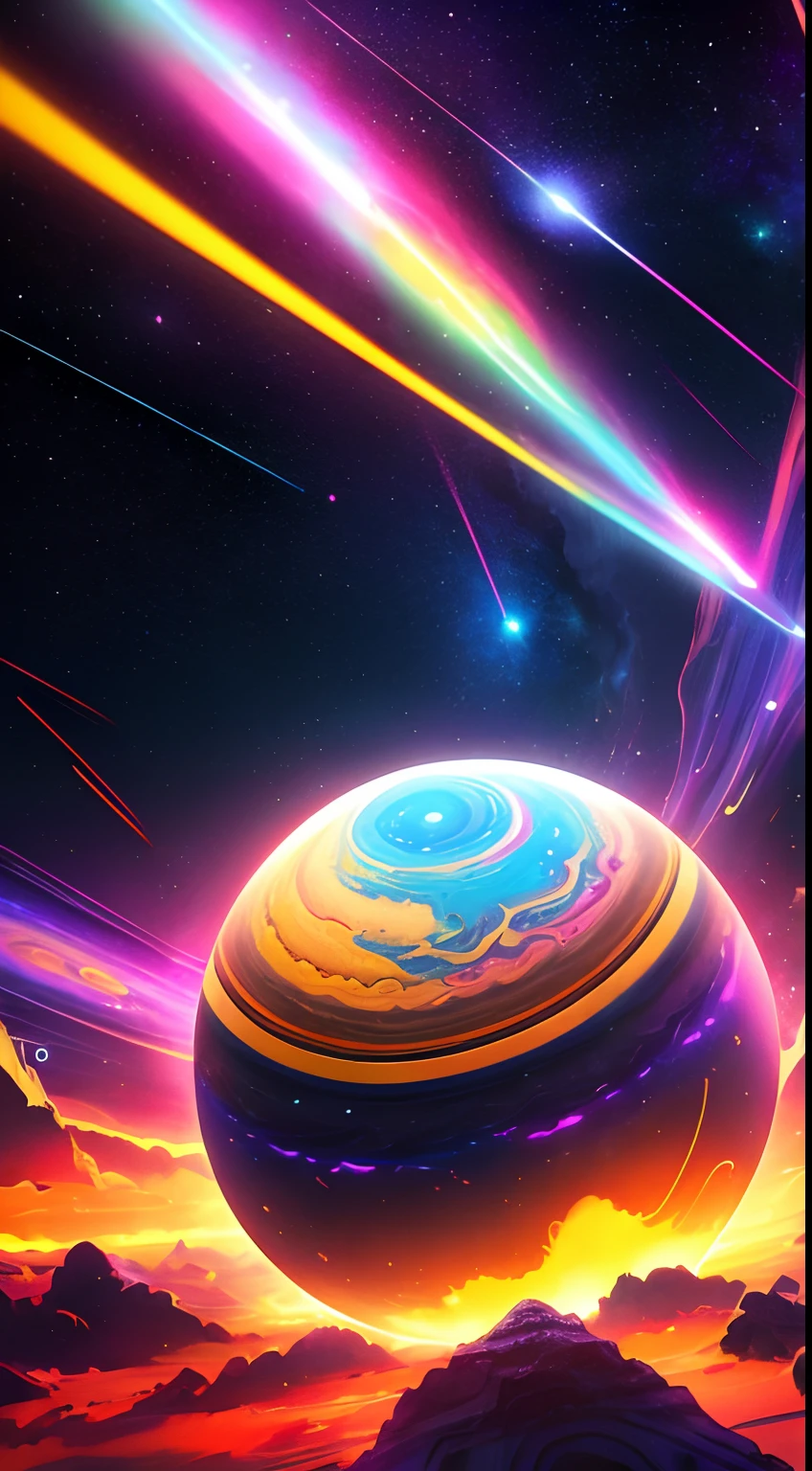 cosmic,  space, amazing, aaallien planet,  breath taking, dream like, colorful,abstract, energetic, contrast, jupiter, mysterious,  colorful pllanet, cinematic,crazy, [:, sot,pink:8]