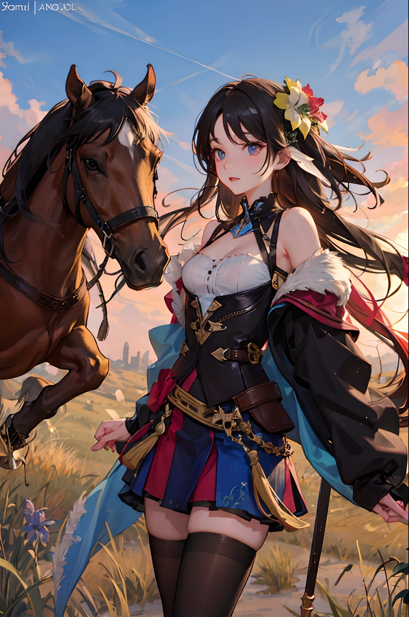 Medieval Central Asian national costume,Medieval Central Asian nomads:1.5,One Horse and One Girl,Dynamic horses,Undulating lakes,(4K), (Raw photo: 1.2), (Realism: 1.4), (masutepiece: 1.3), (exquisite detailing: 1.2), Delicate and beautiful details, (Eye Detail), (Facial Detailed), (Highest Quality) :1.4), (Hyper-Resolution: 1.2),(very detailed illustration), Best Quality, depth of fields, Wide light, natural shadows