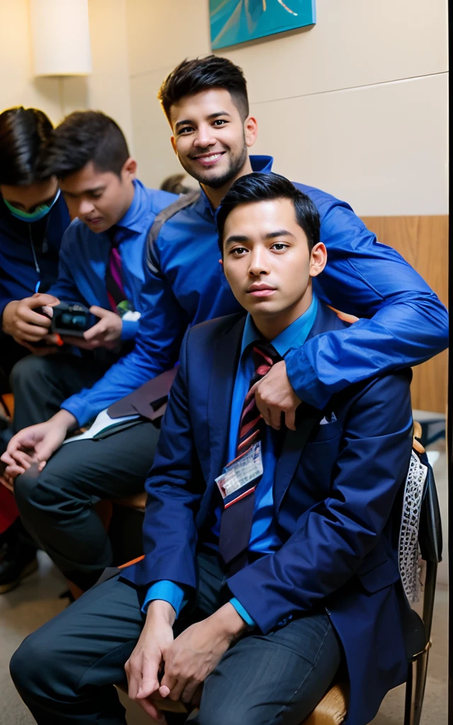 Two boys sitting on the camera platform