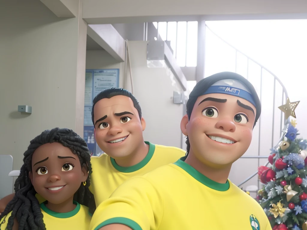 there are three people that are posing for a picture together, david rios ferreira, Directed by: Willian Murai, Ronaldo Nazario Fenomeno, imagem de perfil, na copa do mundo, In Sao Paulo, Malika Favre, andrea rocha, Dan dos Santos, Ronaldo Luis Nazario da Lima, caio santos, album photo, Parece Fabiula Nascimento no estilo Disney Pixar em alta qualidade e melhor qualidade.