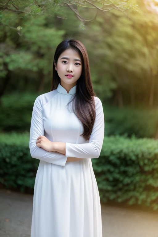 1girl, aodai  (upper body) masterpiece,ultra realistic,32k,extremely detailed CG unity 8k wallpaper, best quality