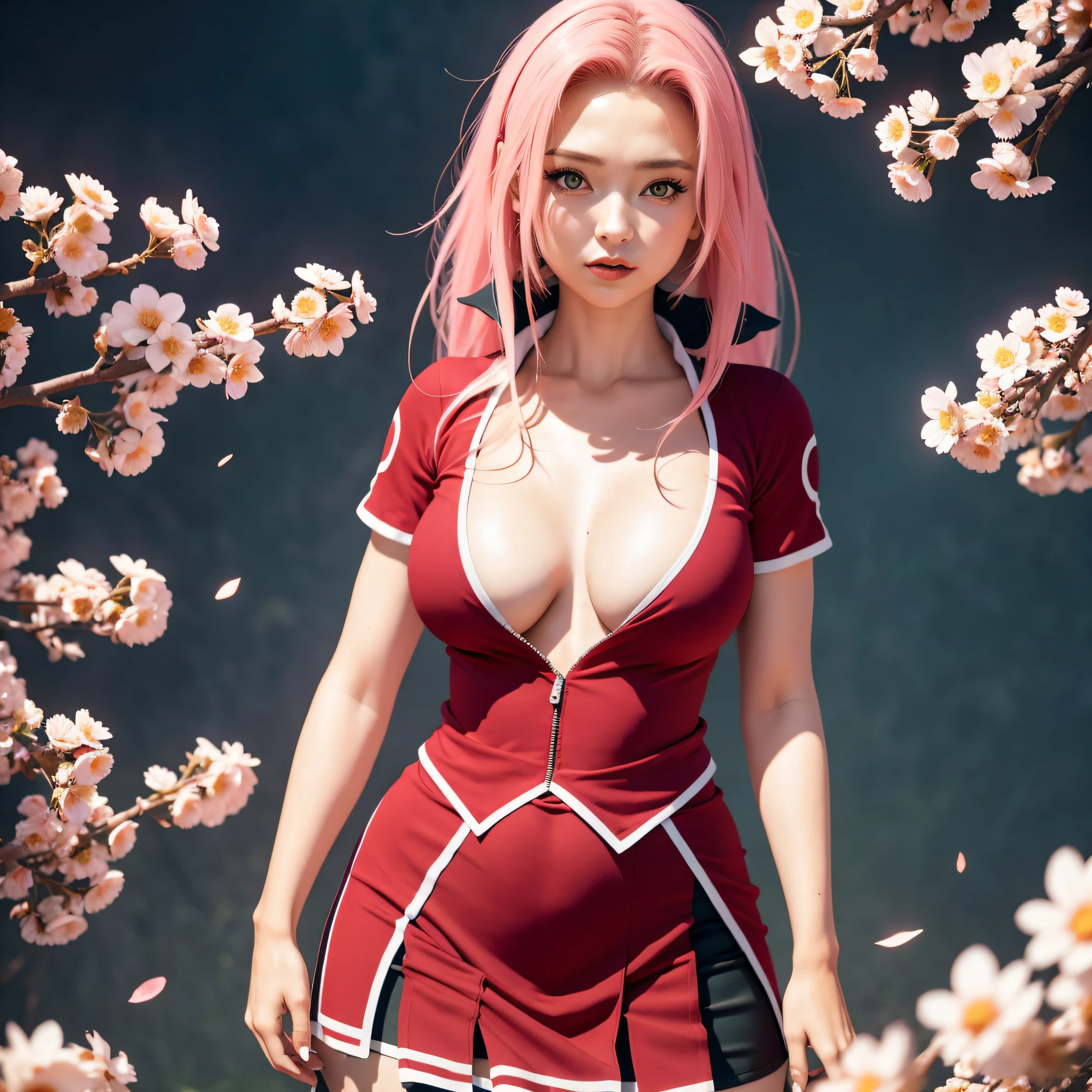 big breasts, wide hips, thigh highs