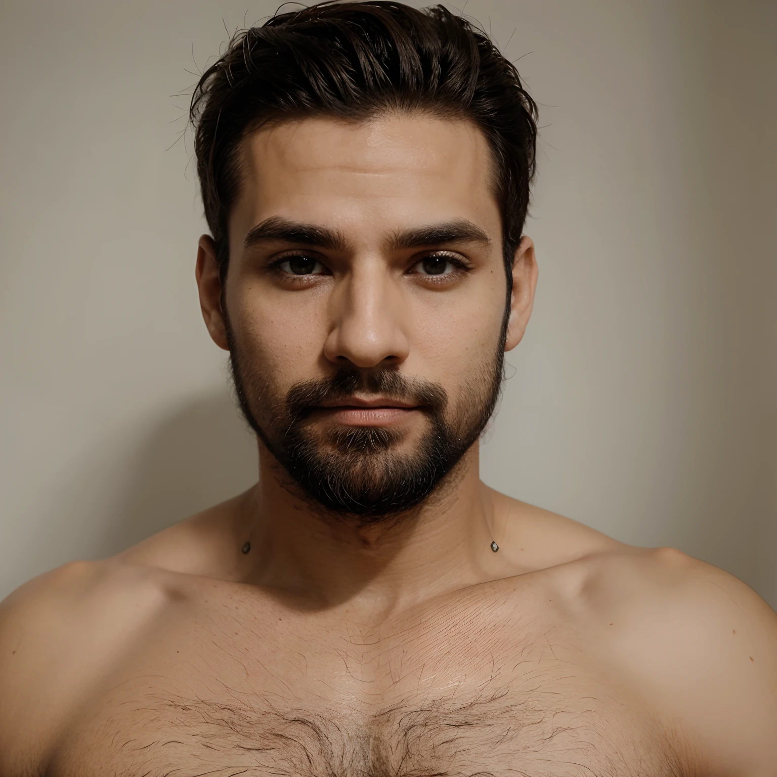 Homem jovem (23 anos) forte, barba, religioso, father of a family, guerreiro, soldado