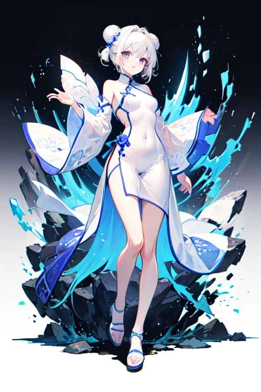(Clear crotch),Pee、pissing、Pee、pissing,(Highest image quality, high resolution, Masterpiece, Masterpiece, Maximum level, high resolution) (Drawing: Whole body) (number of people: 1 person) (gender: Slender, Nice and beautiful girl) (age: Little girl, 10 years old) (Skin color: Gorgeous white) (Hair color : Delicate white hair, Silver) (Hairstyles: Medium hair, Big buns) (face: Anime face, beautiful lovely) (Eyes: Deep and sparkling blue, slanty eyes) (Mouth: Slightly open) (Body type: Short stature, Slender, Medically correct, Young breasts, small ) (Limb shape: Slender, Medically correct limbs, 5 fingers) (Clothing: Short white cheongsam) (colors of clothing: Transparent, Transparent white ) (Clothing pattern: Intricate blue pattern) (Clothing movement: Waving in the wind) (Posture: Stand behind your back with your hands folded),