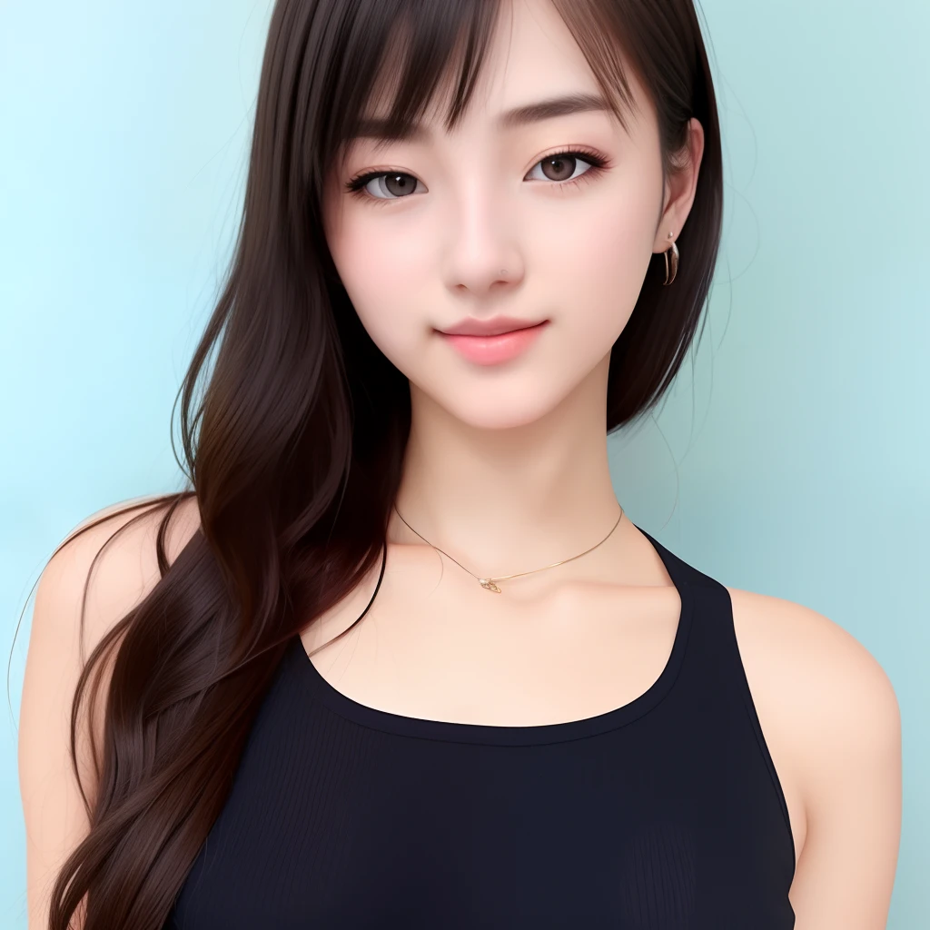 Girl 18 years old , realistic, white skin,brown eyes, 178cm high, 45kg weight