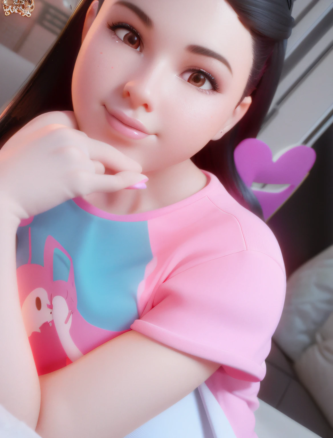 personagem dos desenhos animados de um garota -, animation character, (Hand with closed fingers on wrist 2.2) , Caractere estilizado, animation style rendering, 3D estilizado, Arnold Maya render, 3 d render stylized, toon render keyshot, Personagem 3D, Personagem 3D, 3d rendering stylized, 3 d character render, personagem de desenho animado, Personagem de close up, Pose de personagem, (Estilo Pixar) (master part:1.2) (Bokeh) (best quality) (pele detalhada) (textura detalhada) (8k) (argila) (Cinematic lighting) (foco nítido