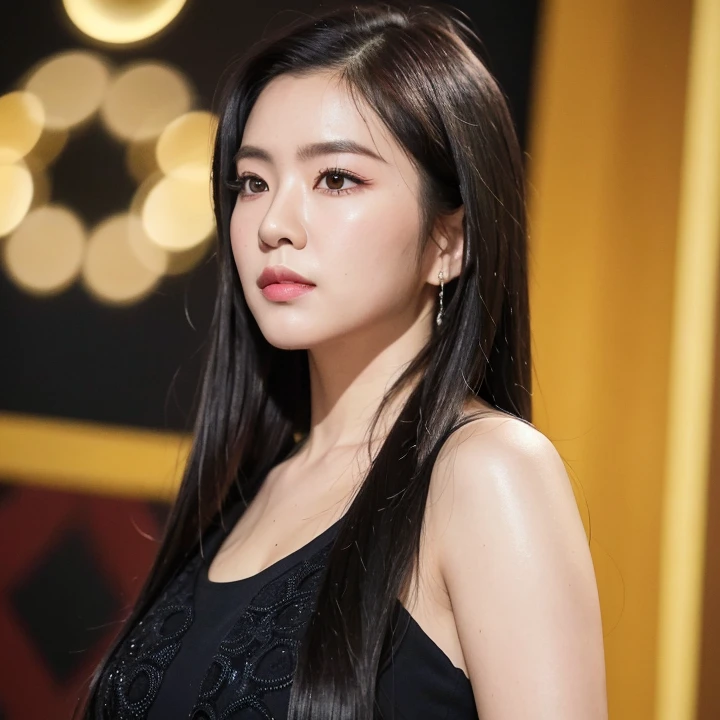 (best quality,4k,8k,highres,masterpiece:1.2),ultra-detailed,(realistic,photorealistic,photo-realistic:1.37),HDR,UHD,studio lighting,ultra-fine painting,sharp focus,physically-based rendering,extreme detail description,professional,vivid colors,bokeh,portraits,Asian,full body,big clothes,standing,lesbian,long black hair,black eyes