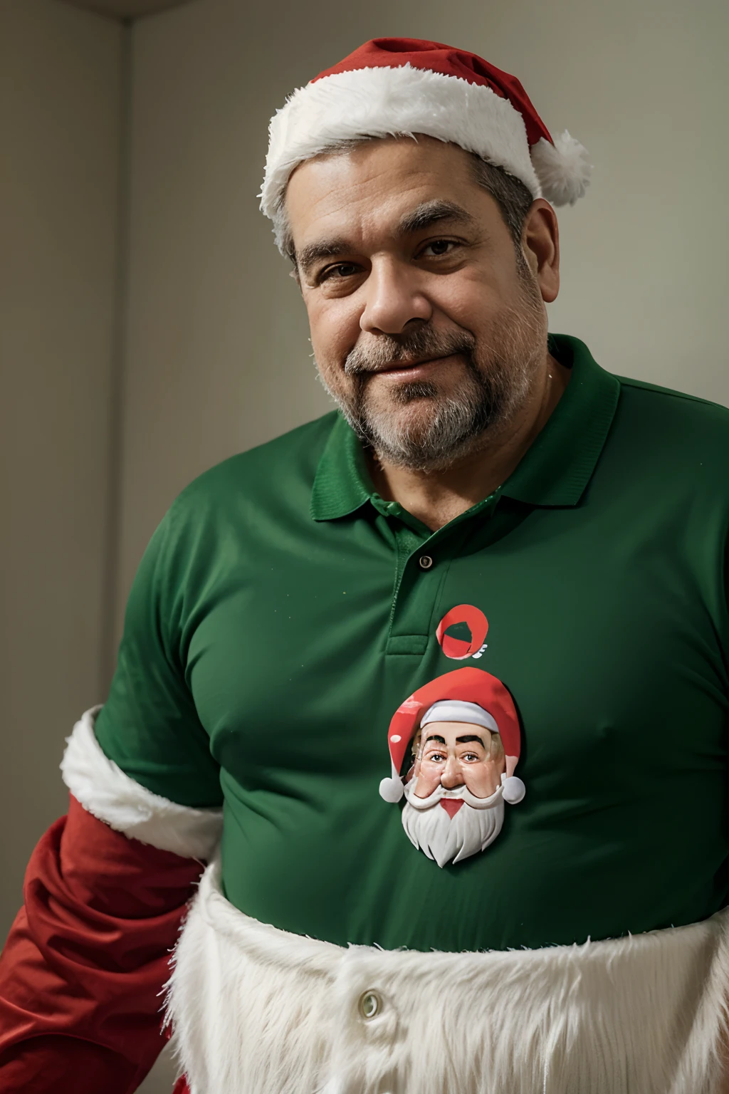 Caricature of a Santa Claus in green clothes red , bom velhinho do polo norte ,natal neve fofo simpatico papai noel
