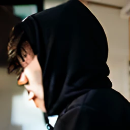 A handsome 20-year-old Chinese college student live picture,Black sweatshirt,grey pants,180 cm height