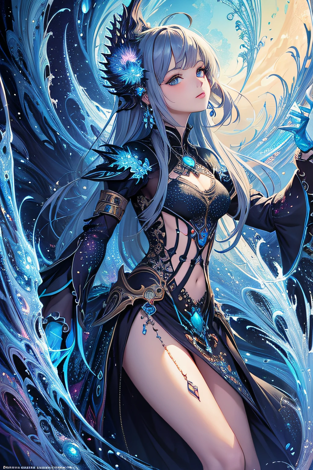 (masterpiece, top quality, best quality, official art, beautiful and aesthetic:1.2), (1girl), extreme detailed,(fractal art:1.3),colorful,highest detailed