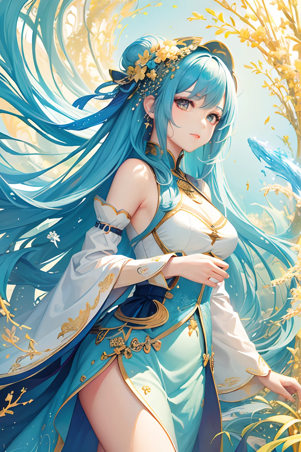 (masterpiece、top-quality、top-quality、Official Art、Beautifully Aesthetic:1.2)、(1girl in)、ighly detailed、(Fractal Art:1.3)、colourfull、highestdetailed、Dynamic composition