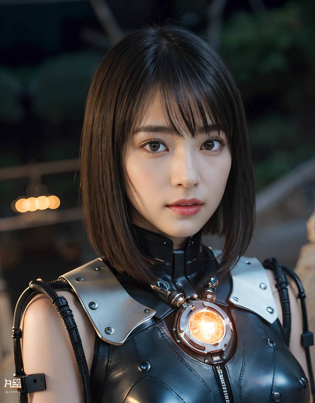 (1 Mechanical Girl)、top-quality、masterpiece、超A high resolution、(Photorealsitic:1.4)、Raw photo、1人、Fight mutants、glowy skin、(((1 Mechanical Girl)))、With a beautiful knife、(Red Metal Bodysuit)、(Fight goblings、ogre、Fierce battle with orcs),(Fight fiercely against aliens)、Fight fiercely、(beautiful forest background)、(Fighting Demonic Beasts)、(Small LED)、((super realistic details))、portlate、(Strong giant demon beast background),globalillumination、Shadow、octan render、8K、ultrasharp、Colossal tits、Raw skin is exposed in cleavage、metals、Details of complex ornaments、Japan details、highly intricate detail、Realistic light、(Mystical expression),CGSoation Trends、Blue eyes、radiant eyes、Facing the camera、neon details、(Mechanical limbs)、(blood vessels connected to tubes)、(Wires and cables connecting to the head)、Small LED、,Mechanical thighs、Toostock、(Hands are also made of machines)、(Attack of the Monster Beasts)、