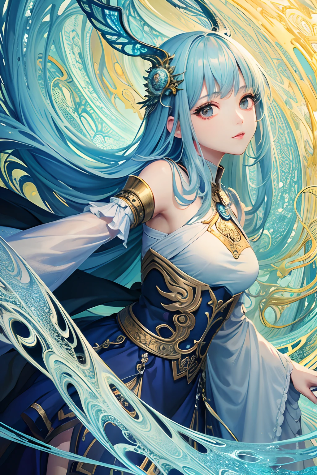 (masterpiece、top-quality、top-quality、Official art、Beautifully Aesthetic:1.2)、(1girl in)、ighly detailed、(Fractal Art:1.3)、colourfull、highestdetailed、dynamic compositions、Poses in motion