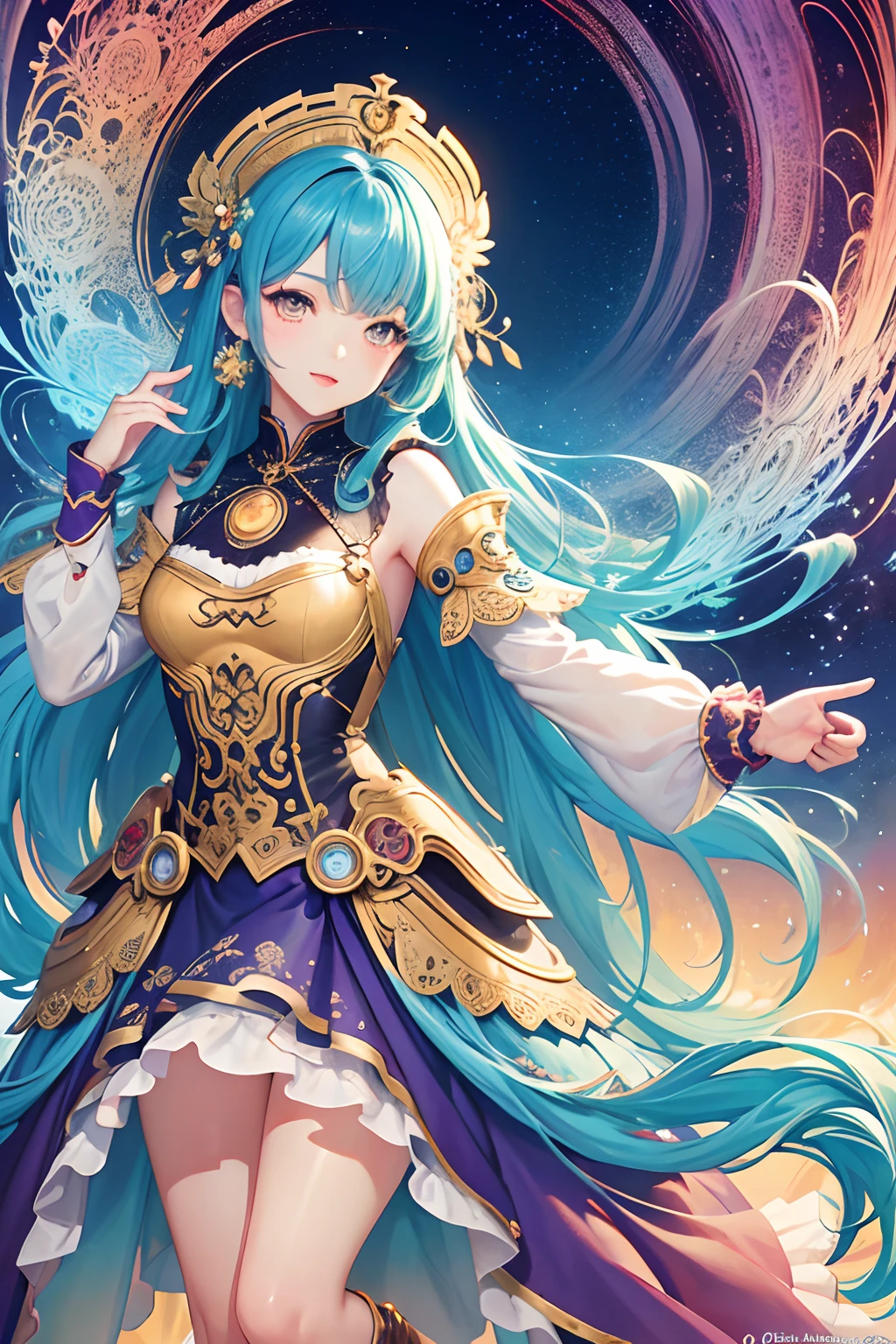 (masterpiece、top-quality、top-quality、Official art、Beautifully Aesthetic:1.2)、(1girl in)、ighly detailed、(Fractal Art:1.3)、colourfull、highestdetailed、dynamic compositions、Poses in motion