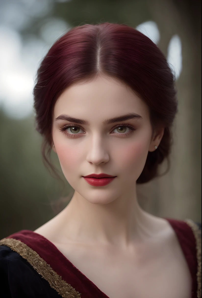 mulher arruiva com cabelos ruivos e um vestido preto posando para uma foto, foto retrato suave 8 k, soft flawless pale skin, color photograph portrait 4k, retrato impressionante, retrato de beleza detalhado, Retrato tirado 8 K, Retrato da Branca de Neve, lindo retrato, foto retrato bonito, natural soft pale skin, beautiful portrait, foto de uma mulher bonita, retrato muito bonito