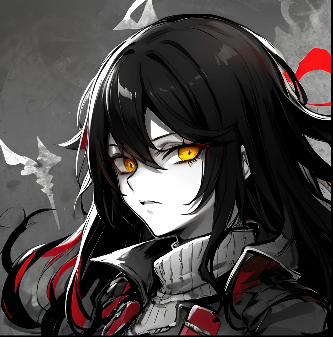 anime character with yellow eyes and a red jacket, portrait gapmoe yandere grimdark, his eyes are bleeding intense, persona 5 art style wlop, male anime character, young anime man, handsome guy in demon slayer art, inspired by Yamagata Hiro, anime boy, shalltear bloodfallen, shigenori soejima illustration, okata kazuto, yellow eyes