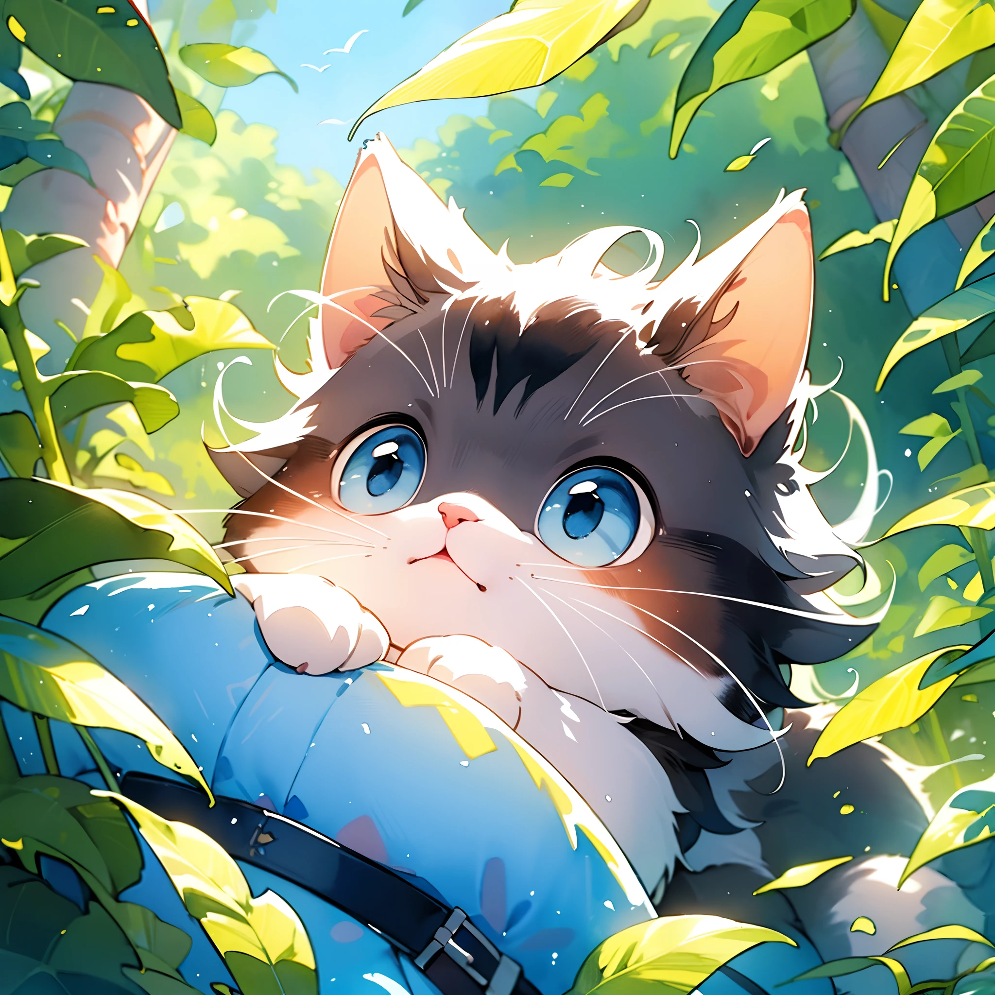((Best quality, 8K, Masterpiece: 1.4)),((Amazing detail: 1.3)),((Watercolor illustration: 1.2)),((high resolution: 1.1)),Thick painting style,(Critters),1 cat,Blue solid background,in style of ghibli,head portrait,Anime avatar,Orange cat,adorable expression,adolable,Beautifully meticulous,structurally correct,フォトリアリスティック,Delicate hair,full bodyesbian