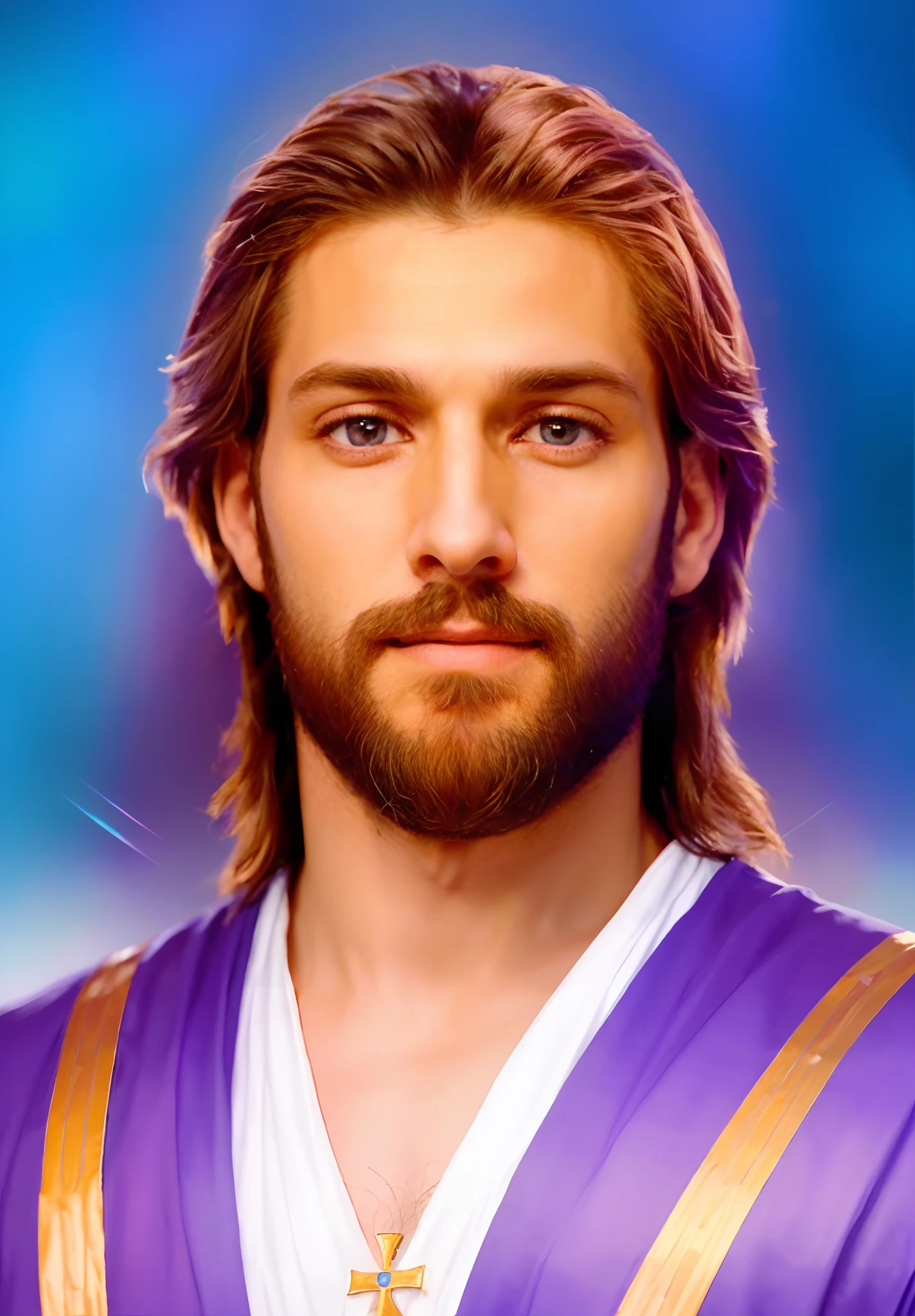 A painting of Jesus with a beard and beard in his hands, Jesus Cristo, Retrato de Jesus Cristo, jesus of nazareth, rosto de Jesus, Jesus Cristo em Mass Effect, imagem do avatar, Greg Olsen, Jovem Deus Todo-Poderoso, bonito impressionante realista, Rei dos Reis, Vestido como Jesus Cristo, O Senhor e Salvador, christian saint, Jesus, Obra-prima da luz brilhante