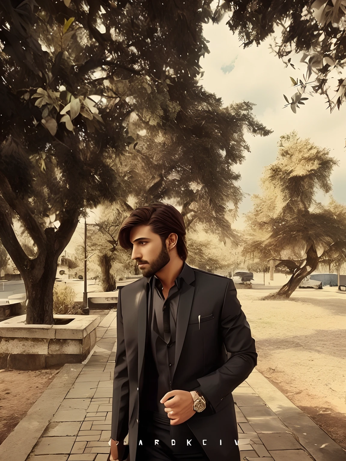 Background change handsome stylish realistic