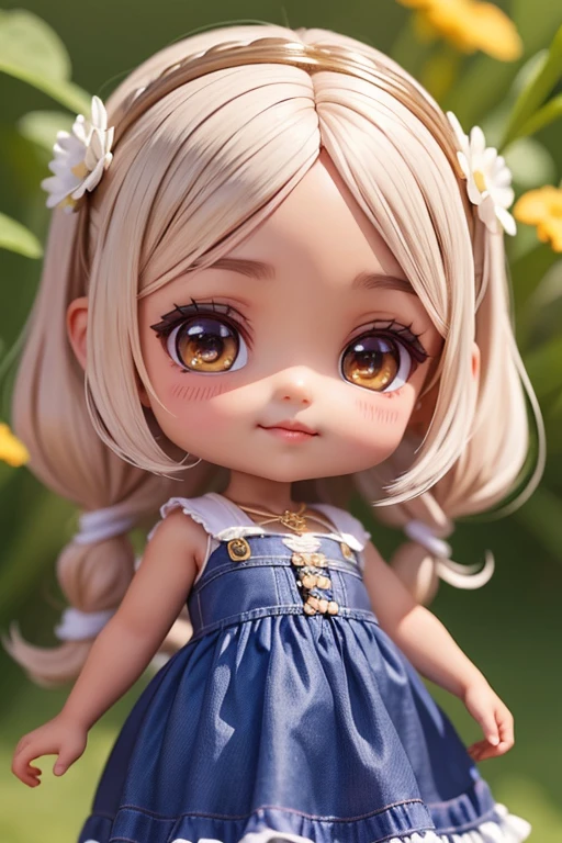 chibi 1 african children dark brown skin:5, sorriso bonito, sentado ((corpo inteiro))) "various emotions" sombras realistas, olhos brilhantes, pele detalhada, olhos castanhos esverdeados ligeiramente brilhantes, Pose para foto, longos cabelos negros encaracolados, flores no cabelo, estilo rapunzel, Very detailed, Rosto 8k altamente detalhado, Formato de rosto perfeito, perfect full lips, nariz perfeito, olhos bonitos e corretos, Observador, vestido de noiva: 3.45, Flores de cabelo, master part , best quality, only one, jeans, soio, Advanced Chibi