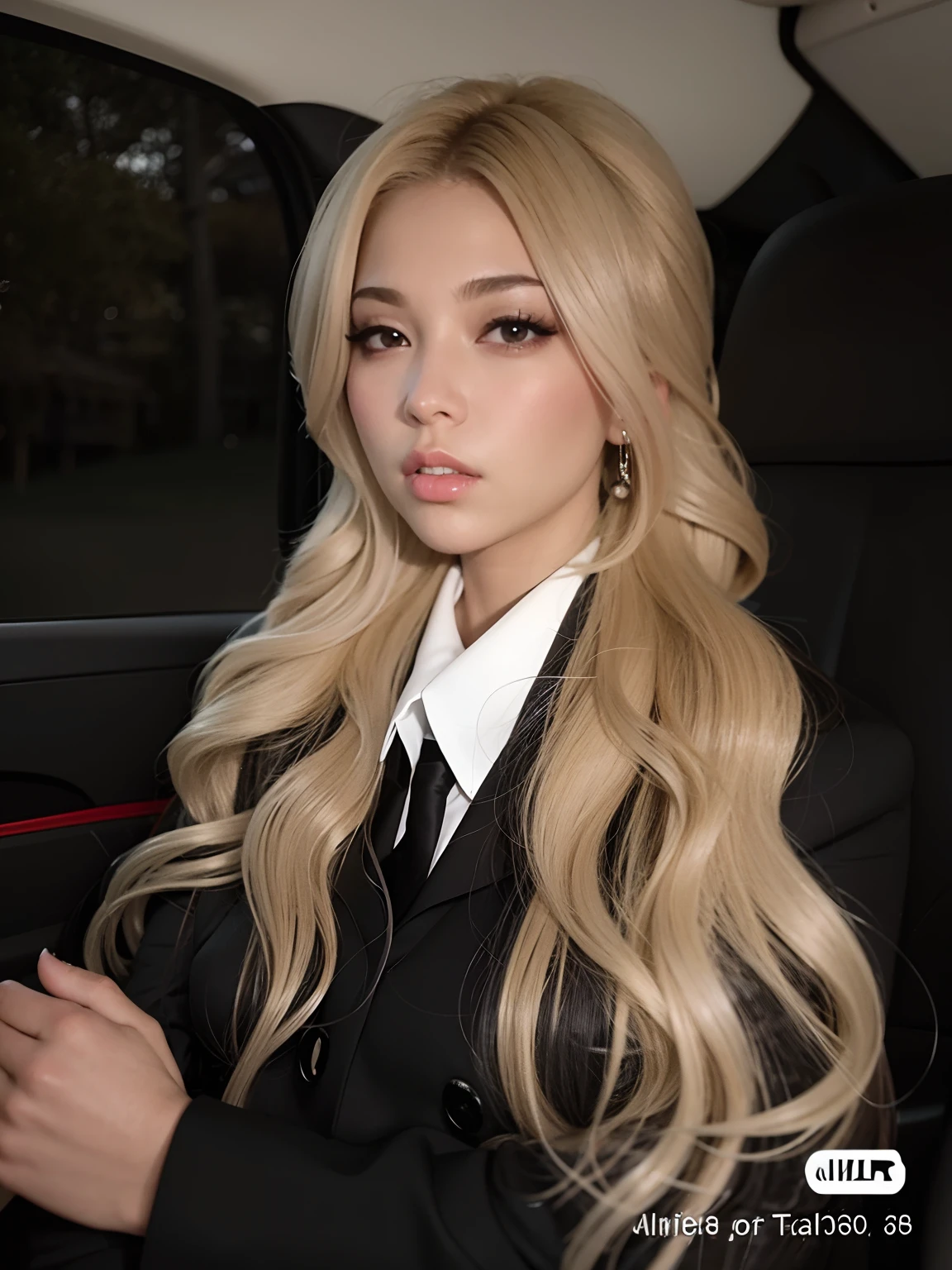 mujer pelinegra con pelo largo sentada en un coche con traje, Ava Max, Cabello largo y negro y ojos grandes, Cabello largo y negro y ojos grandes, con cabello largo y negro, Cl, con el pelo negro muy largo, Parque Roseanne de Blackpink, con pelo largo blanco, con el pelo largo y blanco, Su cabello es blanco, cabello negro y ojos grandes, tiene el pelo negro