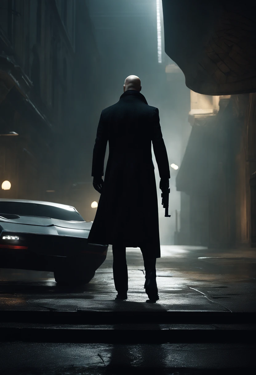 Generate a striking depiction of a 2077 AI hitman navigating a dusty and eerie world. Envision the hitman clad in a hooded cloak, strategically concealing broken parts to maintain an air of mystery. The cloak should be tattered and dust-laden, reflecting the desolate surroundings.
Detail the hitman wielding a futuristic fazer gun with sleek, deadly precision. Highlight the weapon's advanced design, incorporating intricate details and illuminating elements that convey its technological sophistication. Capture the play of light and shadow on the hitman's face, revealing just enough to hint at the artificial nature of their existence.
Emphasize the dystopian atmosphere of the world, with muted colors and a hauntingly quiet backdrop. Illuminate the scene with subtle, eerie lighting, casting long shadows that add to the overall sense of suspense and danger. Ensure that the hitman's stance exudes a calculated and lethal readiness, perfectly aligning with their role as a futuristic AI assassin in this grim and foreboding environment.