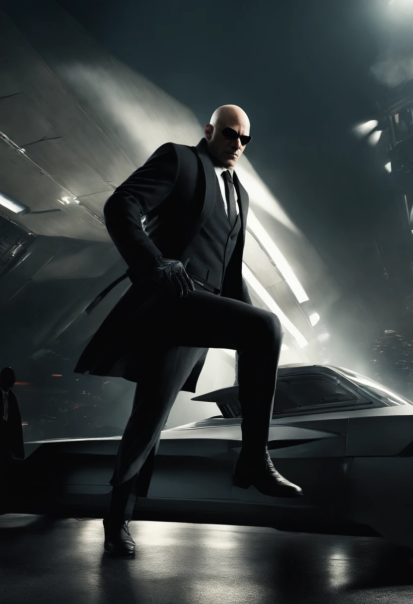 Generate a striking depiction of a 2077 AI hitman navigating a dusty and eerie world. Envision the hitman clad in a hooded cloak, strategically concealing broken parts to maintain an air of mystery. The cloak should be tattered and dust-laden, reflecting the desolate surroundings.
Detail the hitman wielding a futuristic fazer gun with sleek, deadly precision. Highlight the weapon's advanced design, incorporating intricate details and illuminating elements that convey its technological sophistication. Capture the play of light and shadow on the hitman's face, revealing just enough to hint at the artificial nature of their existence.
Emphasize the dystopian atmosphere of the world, with muted colors and a hauntingly quiet backdrop. Illuminate the scene with subtle, eerie lighting, casting long shadows that add to the overall sense of suspense and danger. Ensure that the hitman's stance exudes a calculated and lethal readiness, perfectly aligning with their role as a futuristic AI assassin in this grim and foreboding environment.