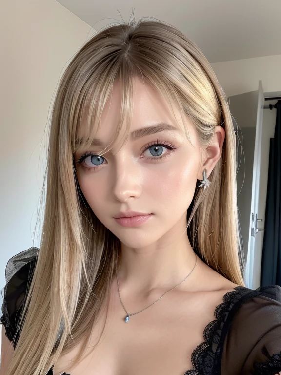 ((Éclairage réaliste、Qualité supérieure、8k、chef-d'œuvre:1.3))、Objectif clair:1.2、1fille dans、joli visage、La plus belle fille du monde、Beauté avec un corps parfait:1.4、Abdominaux minces:1.1、((blond-platine、Mésanges colossales:1.3))、(Porter des sous-vêtements en dentelle noire ultra-fine:1.4、Bas gris:1.2、)、(à l’extérieur de la maison、journée:1.1)、La rue de la ville、Visage super fin、Les yeux étroits、Double paupière、Mettez vos mains sur votre tête、allongé sur le côté sur le lit、Ouvrez votre entrejambe、Séduisez-moi avec une expression sexuelle、bouche détaillée、Occidental de 16 ans、Visage court、De beaux yeux bleu clair qui pétillent、Beauté du petit visage、avec visage rond、Belle peau blanche、Teck Brillant、peau éclatante、longue frange entre les yeux,、
