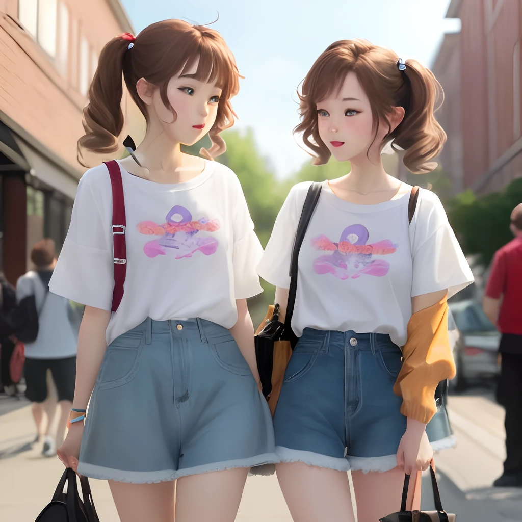 Brown hair　Twin-tailed　I'm in a daze