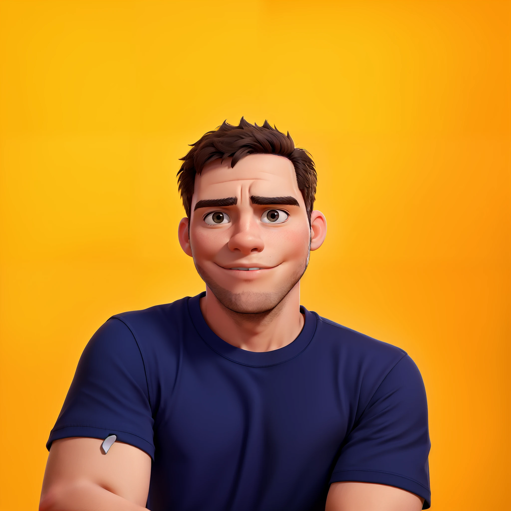 young man in black t-shirt with arms crossed