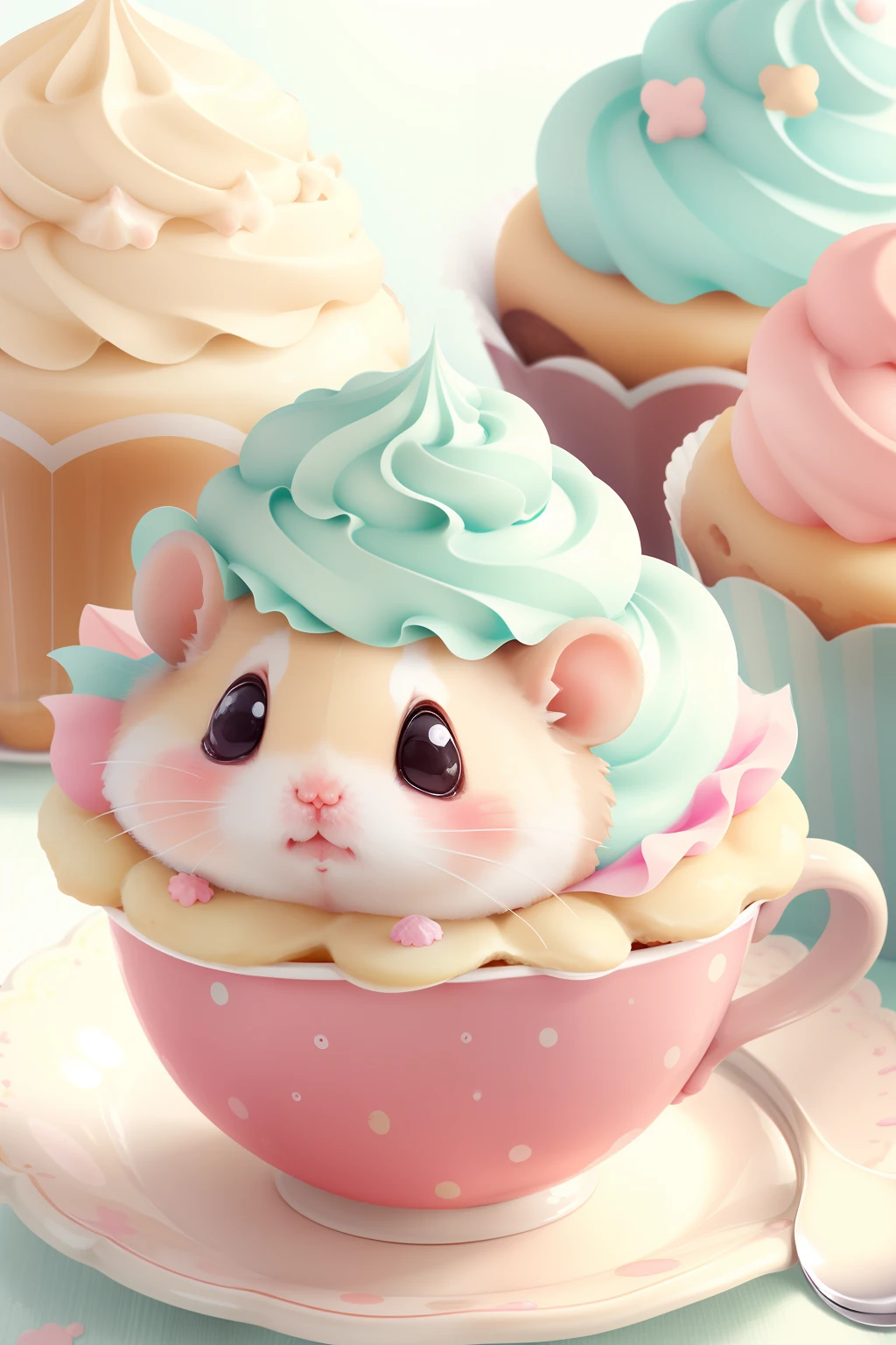 sweet treat   ,  delicious, SemlaStyle, 
  kawaiitech, pastel colors, kawaii, cute colors, hamster