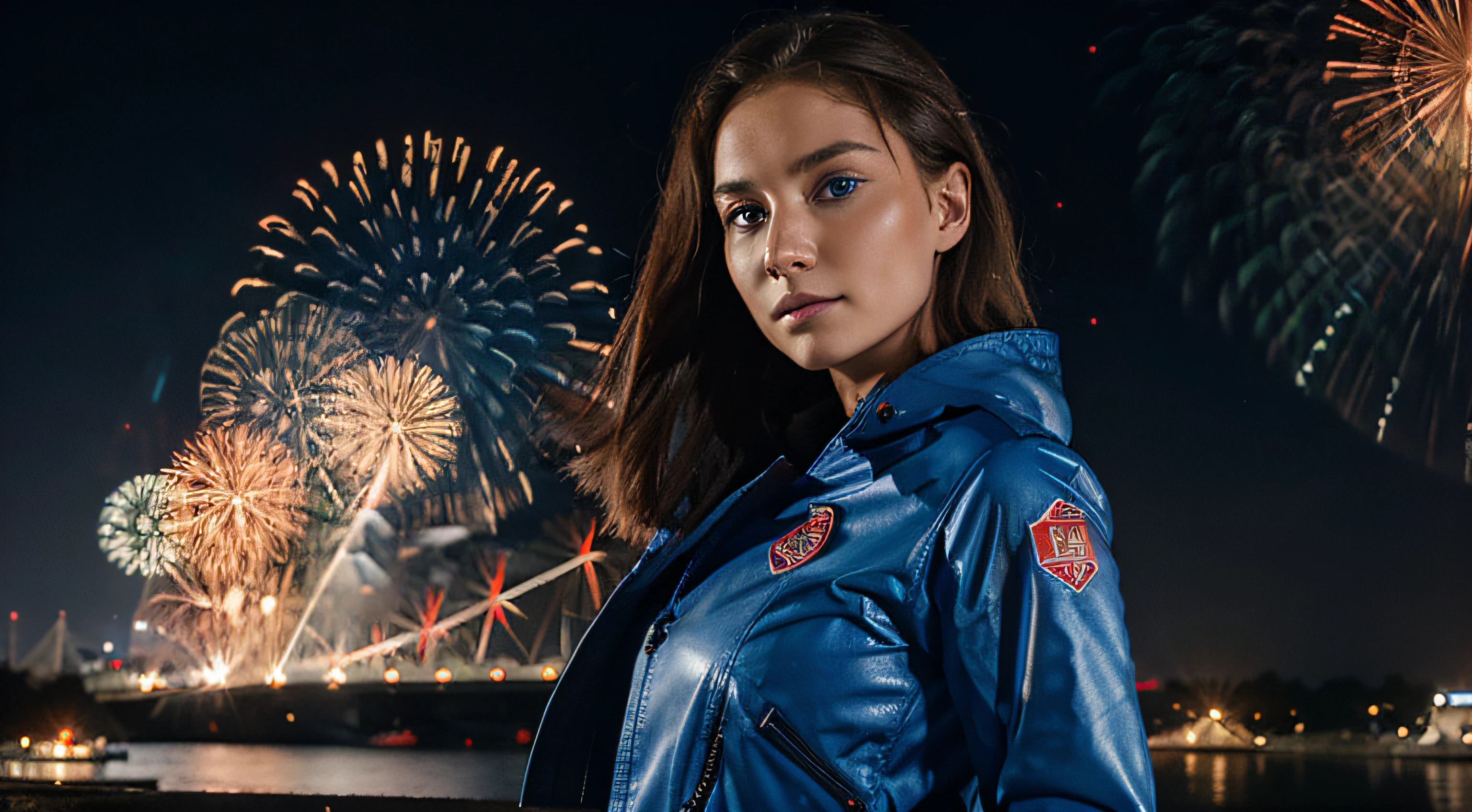 Woman in Blue Eyes feuerwerk,UHD,,200k,