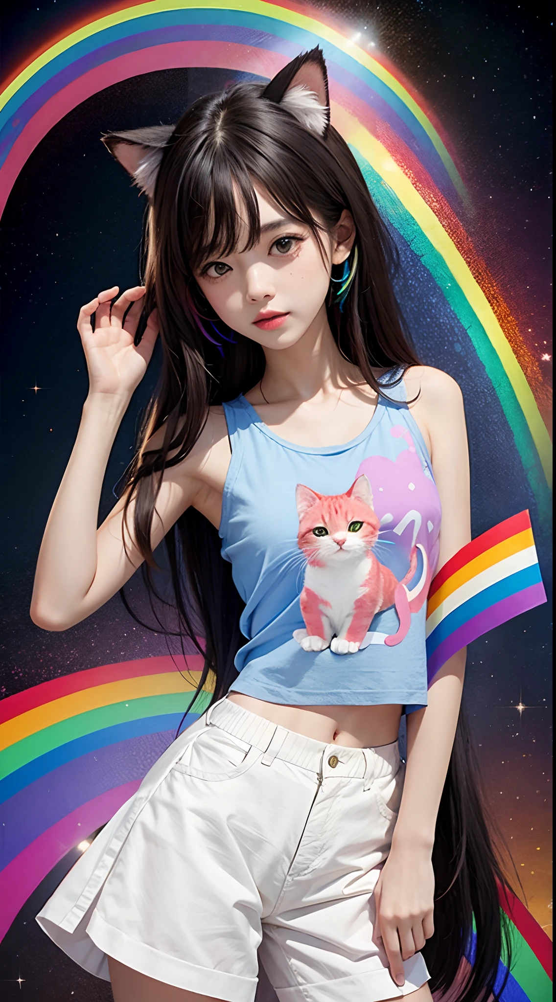 Rainbow-Color-Cat-Girl