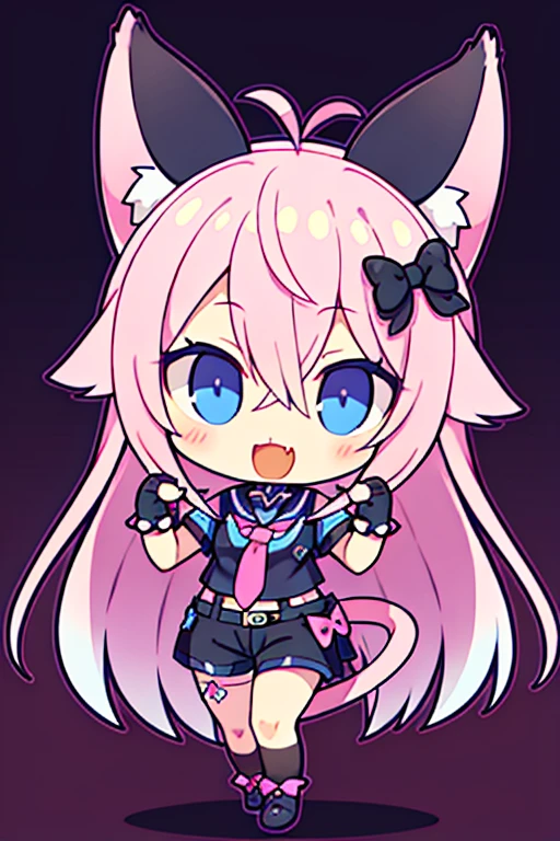 Filian, cat ears, fluffy cat tail, masterpiece, best quality, wallpaper, HDR, high quality, high-definition, extremely detailed, close up, solo, dynamic pose, full body, small breast, cute face, hair tie, bells in hair, school uniform, hdr, ray tracing, nsfw, purple eyes, seductive look, heart eyes, looking at viewer, blush, stripping, ((forest background))