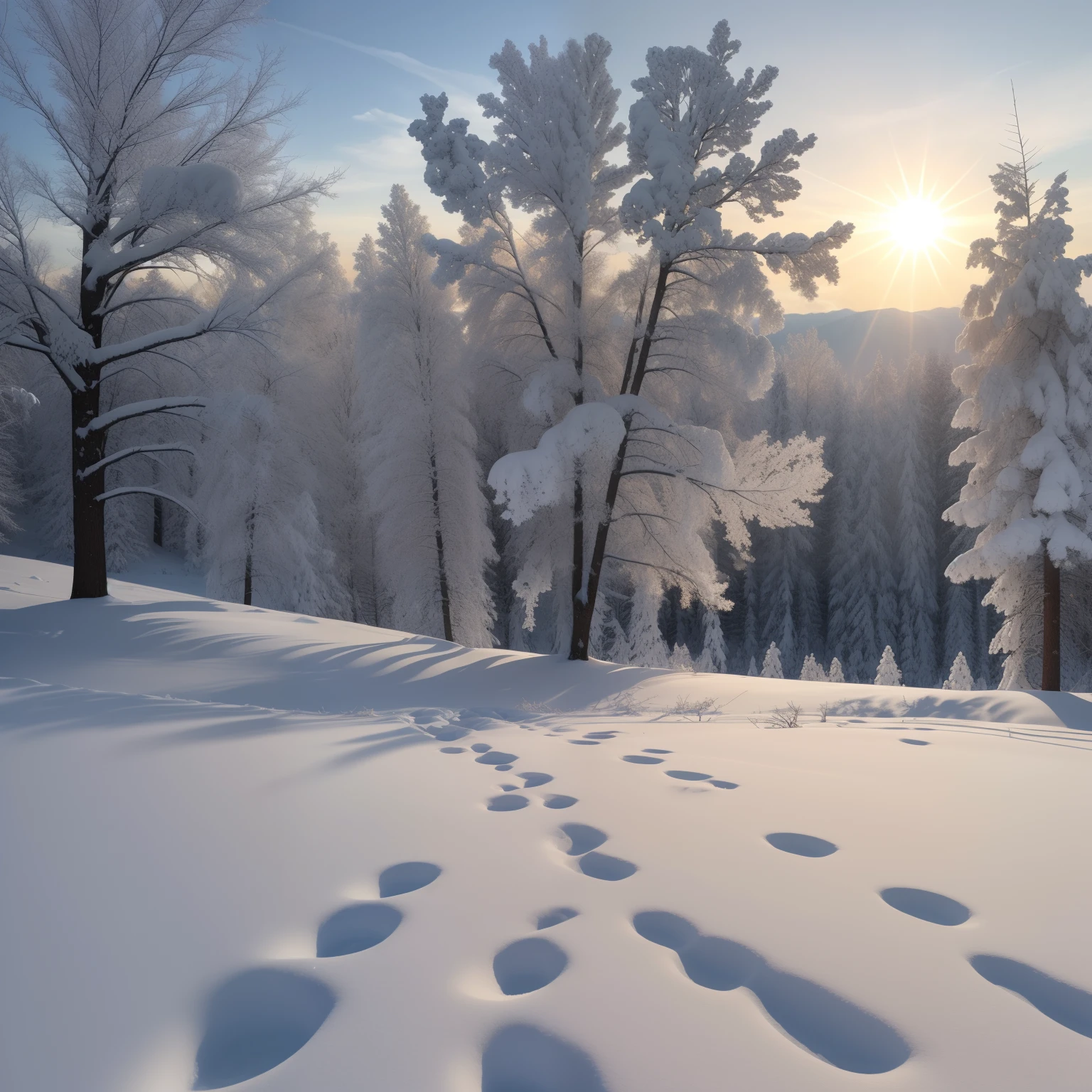 The snow-white landscape with the sun in the background、It's incredibly beautiful. How to take the best photos in this situation, Here are some tips:
1. **Time of day:** Try to shoot this scene early in the morning or at dusk. The soft light at such a time of day、Add golden hue to the sun、Creates a magical atmosphere.
2. **Use a small aperture:** If you are using a DSLR camera or a camera with manual adjustment, Choose a small aperture (F/8 or Boobs F/11) For a deeper depth of field, Focus on snow and sun.
3. **Proper Exposure:** Handle exposure with care. When white snow falls、Camera underexposure can occur, Next、Adjust the exposure manually or、You need to use the exposure compensation mode.
4. **Creative composition:** Experiment with different angles and compositions. The tree々and snow-capped mountains々Surround the sun during、It can produce stunning effects.
5. **filters:** Using a polarizing filter、Reduces snow reflections、Consider emphasizing the contrast between the clouds and the sky.
6. **silhuette:** If there is an interesting element, Trees, structures, etc., Try to capture it as a dark silhouette against the background of the bright sun.
When shooting in direct sunlight、Don't forget to take precautions to protect your eyes and camera. E, Of course, Enjoy the natural beauty of the moment and scene.
