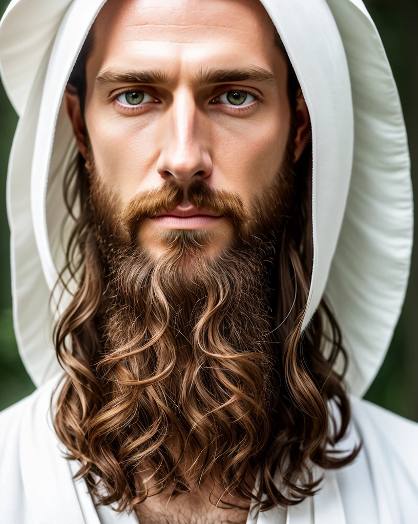 (symmetry),centered,a ((close)) up portrait,(Jesus),a very thin white man with long hair and a beard,wearing a long white robe,35mm,natural skin,clothes detail, 8k texture, 8k, insane details, intricate details, hyperdetailedhighly detailed,realistic,soft cinematic light,HDR,sharp focus, ((((cinematic look)))),intricate, elegant, highly detailed