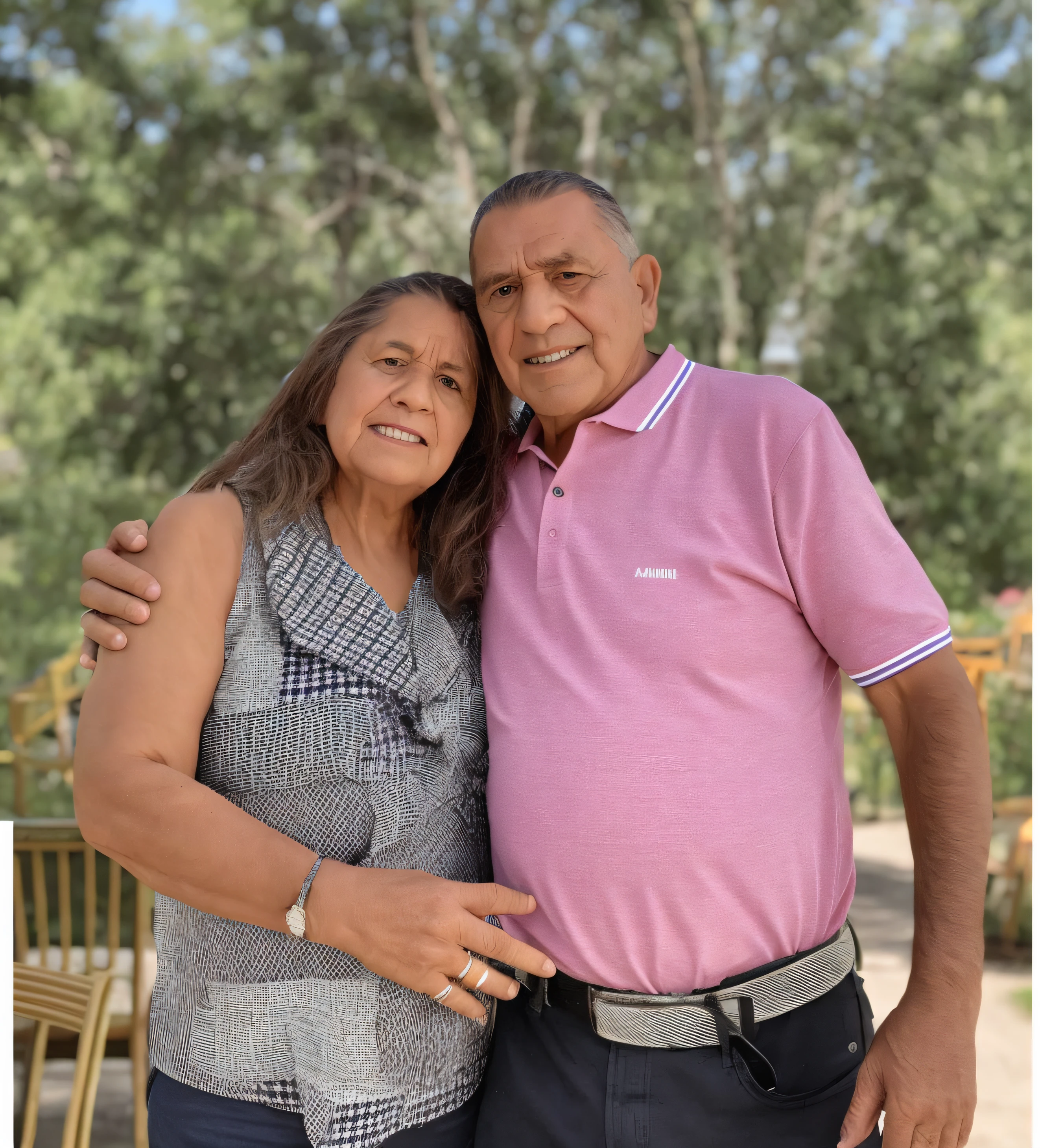 Hombre y mujer de pie uno al lado del otro en un parque, momma and papa, Imagen de perfil, jose miguel roman frances, por David Ruby, pilar, foto realista, senor salme, luis nieves sr, Foto tomada en 2 0 2 0, Karla Ortiz, papi, taken in the early 2020s, Foto de perfil