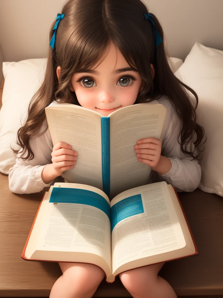 Girl who loves Jesus prays and reads the Bible. The girl is , she's a kenina tem apenas 5 anos de idade. A menina tem a pele marrom, olhos pretos, grandes e brilhantes. The girl is happy. The girl embraces the Bible.
