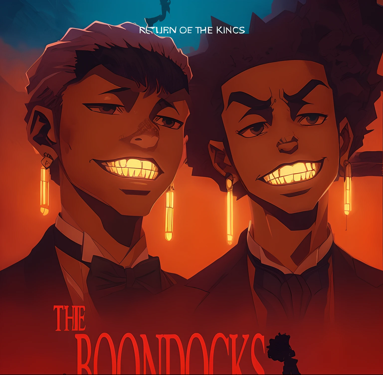 boonocks the return of the kings, official art, official fanart, official artwork, movie promotional art, anime cover, movie promotional image, afrofuturism anime, promotional art, smooth in _ the background, 2 0 2 0 s promotional art, 2023, 2 0 2 3, therookies, 2024, 2 0 2 4