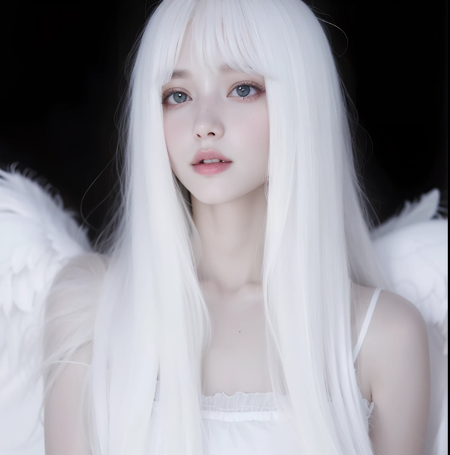 anime girl with long white hair and a star in her hair, White haired deity, anime girl with cosmic hair, star(sky) starry_sky, visual anime of a cute girl, anime splash , bright white aura, Girl with white hair, ethereal anime, akasuki voidstar, celestial aura, night, Moe anime art style