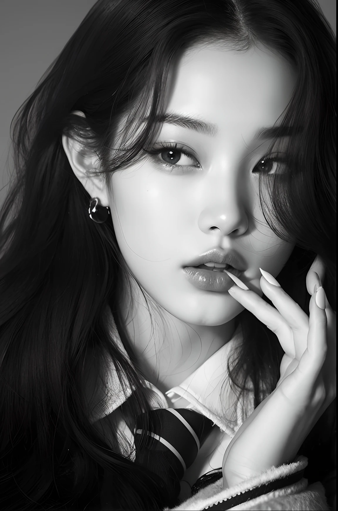 imagem arrapada de uma mulher com cabelos longos e gravata, jennie blackpink, with very thin lips, Jinyoung Canela, Mulher sul-coreana bonita, wan adorable korean face, Directed by: Kim Myeong-guk, mulher coreana jovem bonita, Directed by: Kim Eung-hwan, Bae Suzy, Portrait of female Korean idol, linda mulher coreana jovem, Ruan Jia Lindo!