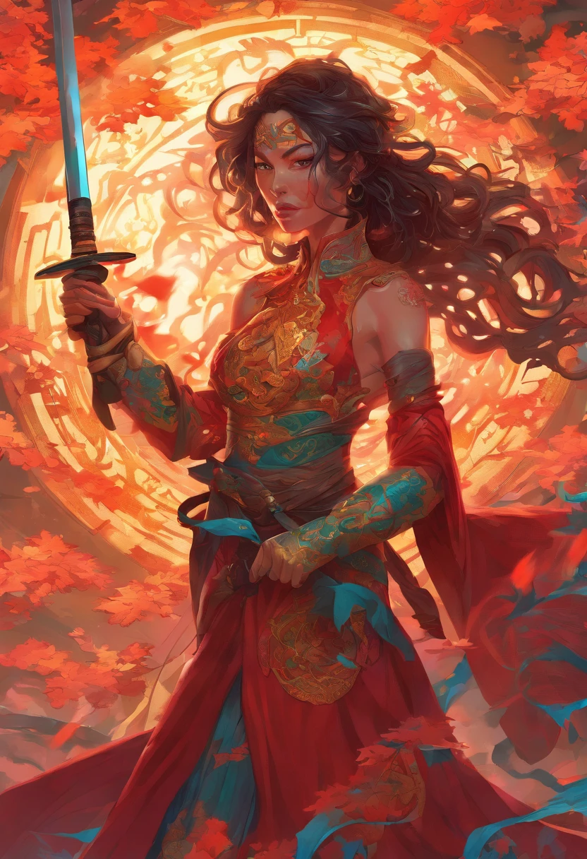 Craft a visually captivating scene featuring a stunning woman adorned in a cloak made of intricate scales, each reflecting a subtle iridescence. Envision her in a dynamic fighting pose, holding a katana with a mix of elegance and lethal precision. Dive into micro-details, showcasing the delicacy of her features, from the strands of hair tousled in the wind to the intricate patterns in her eyes.
Place her in a dusty background, the air filled with suspended particles that catch the ethereal glow of sunlight. Integrate swirling leaves into the atmosphere, caught in motion as if responding to the energy of her martial stance. The dusty setting should enhance the overall mystique, emphasizing the woman's beauty against the rugged backdrop.
Zoom in on the katana, emphasizing the fine craftsmanship of the blade and its subtle reflections. Illuminate the scales of her cloak individually, adding depth and dimension to the detailed texture. Ensure her expression radiates a mix of determination and grace, embodying both the fierceness of battle and the allure of her presence.
This detailed prompt aims to inspire a micro-detailed and immersive depiction of a beautiful woman in a scales cloak, engaged in a dynamic fighting pose with a katana, set against a dusty background with leaves swirling around her.