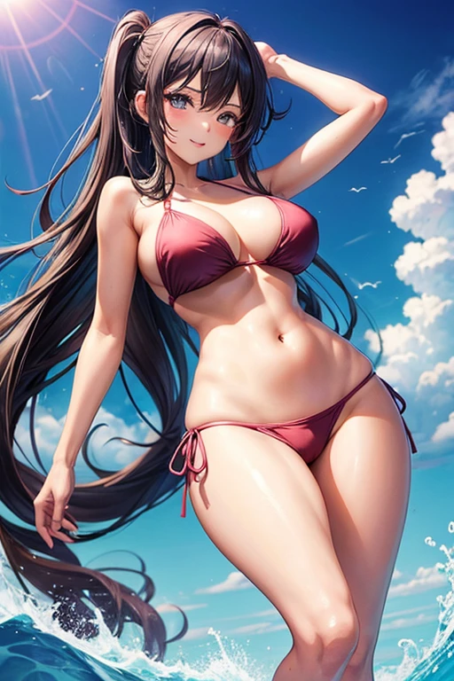 Sexy girl with nice curves and in bikini anime