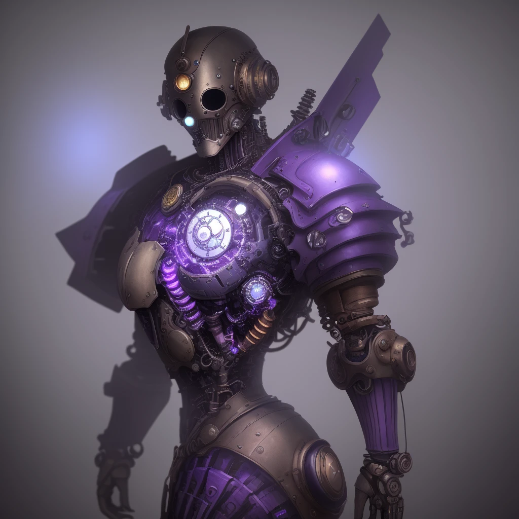 I would like a 1920 x 1080 background image using various shades of purple and blue biomechanics with steampunk overtones. Very atmospheric