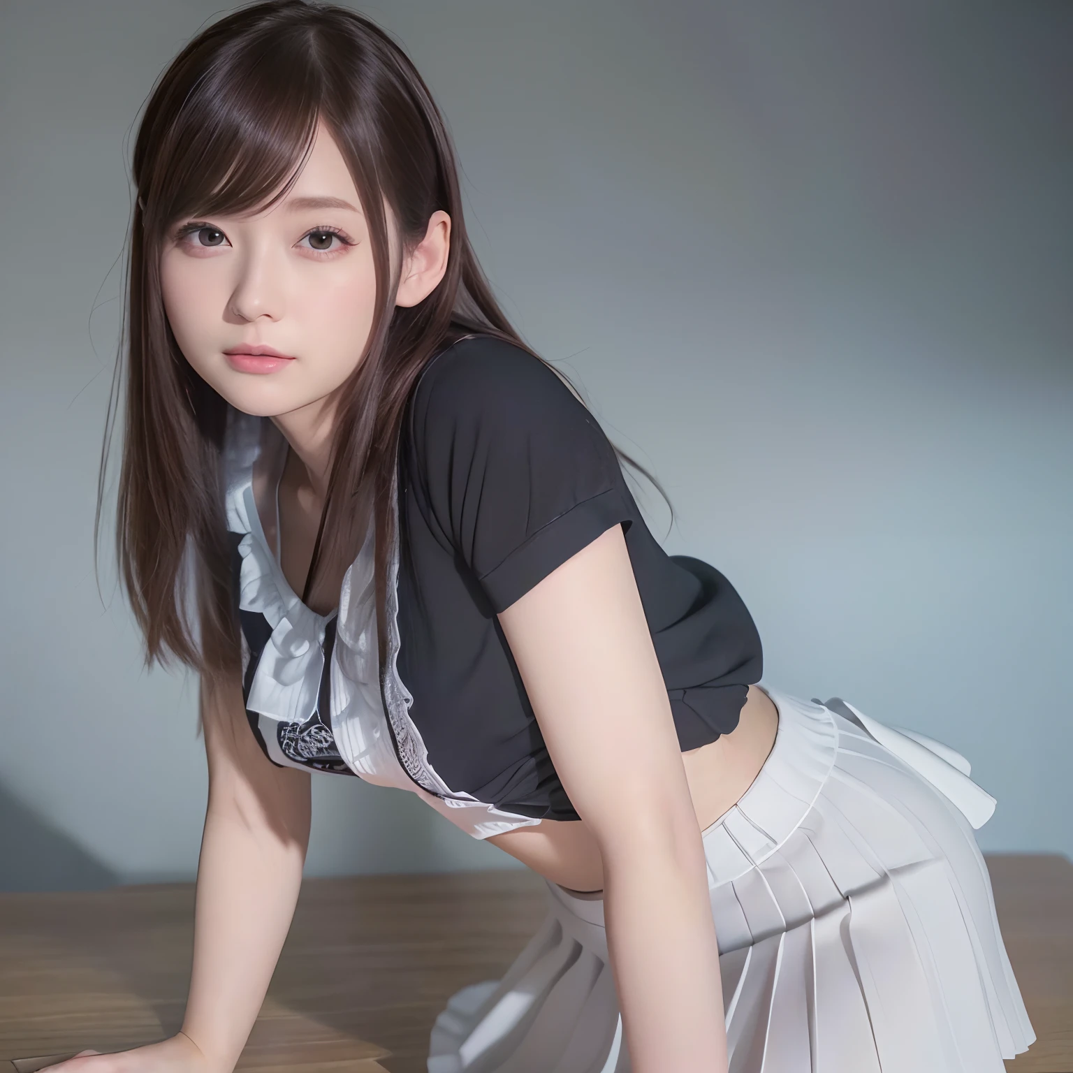 (Best Quality,4K,8K,hight resolution,masutepiece:1.2),Ultra-detailed,(Realistic,Photorealistic,Photorealsitic:1.37),cute-style,Pleated skirt,dian,3D Artwork,A WORLD,blender,OC Renderer,Dribbling High Detail 8K,Studio Lighting - V 6