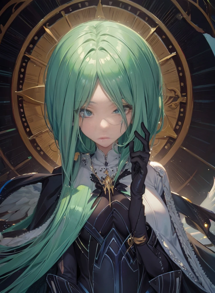 ((Masterpiece, Highest quality)), Detailed face, CharacterDesignSheet， full bodyesbian, Full of details,, Highly detailed, Depth, Many parts，Beautiful paladin girl，Holding a shield，Extremely beautiful，High Balance, Natural light, Lace，lacepantyhose，sparkling with stars，Light green hair,hentail realism, shadowing,character sheets, reference sheet, Standing painting, 8K, Super detail, 1080p, Women's HD，Slim，femele, 16k, A high resolution, Best quality, High quality, Anatomically correct, Masterpiece, ccurate, hyper HD，As graceful as a swan，unreal-engine， Ghibli-like colors, anime, Standing painting, angle of view,Full body photo，Silver Moon，ln the forest，Look up